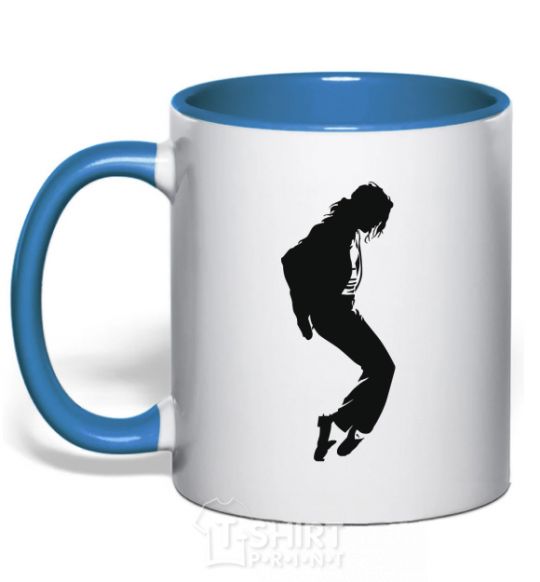 Mug with a colored handle MICHAEL JACKSON royal-blue фото