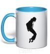 Mug with a colored handle MICHAEL JACKSON sky-blue фото