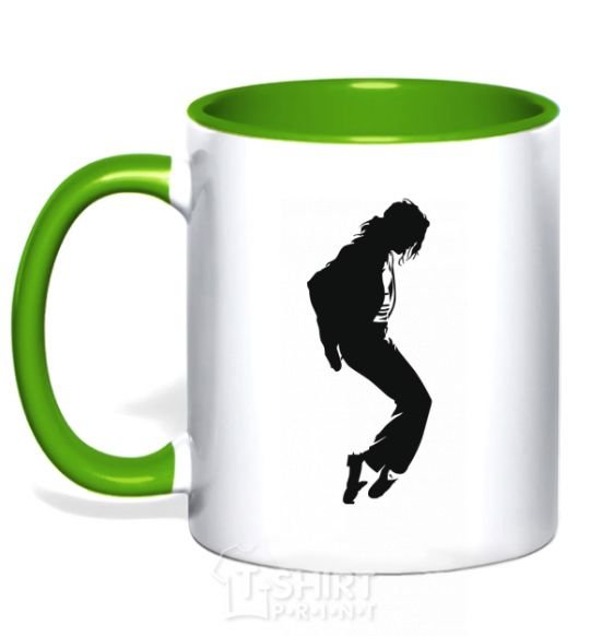 Mug with a colored handle MICHAEL JACKSON kelly-green фото