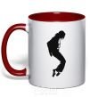 Mug with a colored handle MICHAEL JACKSON red фото