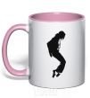 Mug with a colored handle MICHAEL JACKSON light-pink фото