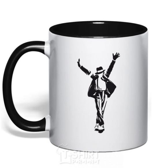 Mug with a colored handle MICHAEL JACKSON SHOW black фото