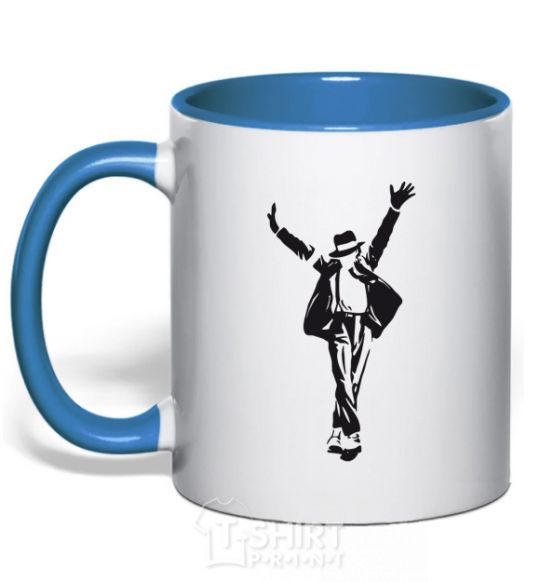 Mug with a colored handle MICHAEL JACKSON SHOW royal-blue фото