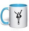 Mug with a colored handle MICHAEL JACKSON SHOW sky-blue фото