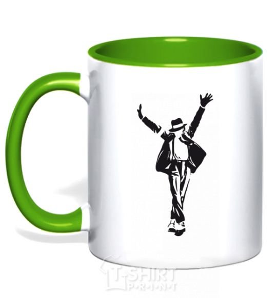 Mug with a colored handle MICHAEL JACKSON SHOW kelly-green фото