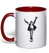 Mug with a colored handle MICHAEL JACKSON SHOW red фото