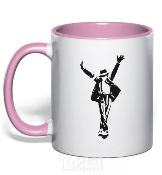 Mug with a colored handle MICHAEL JACKSON SHOW light-pink фото