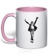 Mug with a colored handle MICHAEL JACKSON SHOW light-pink фото