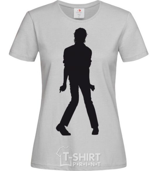 Women's T-shirt MICHAEL JACKSON DANCING grey фото