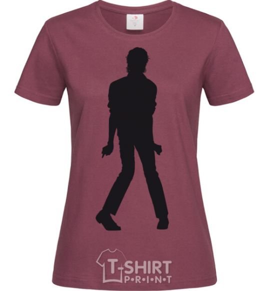 Women's T-shirt MICHAEL JACKSON DANCING burgundy фото