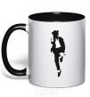 Mug with a colored handle MICHAEL JACKSON HAT black фото