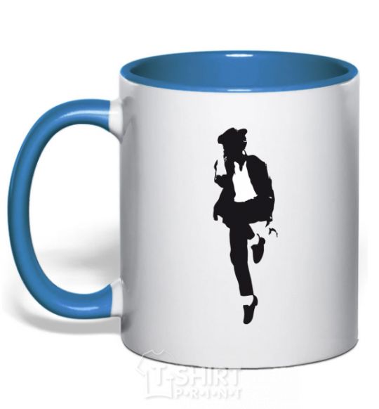 Mug with a colored handle MICHAEL JACKSON HAT royal-blue фото