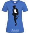 Women's T-shirt MICHAEL JACKSON HAT royal-blue фото