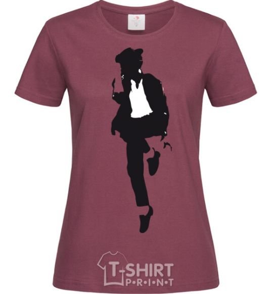 Women's T-shirt MICHAEL JACKSON HAT burgundy фото