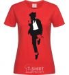 Women's T-shirt MICHAEL JACKSON HAT red фото