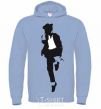 Men`s hoodie MICHAEL JACKSON HAT sky-blue фото