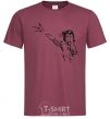 Men's T-Shirt MICHAEL JACKSON SCREAM burgundy фото