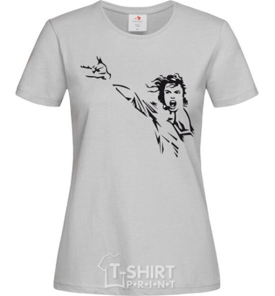 Women's T-shirt MICHAEL JACKSON SCREAM grey фото