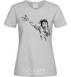 Women's T-shirt MICHAEL JACKSON SCREAM grey фото