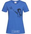 Women's T-shirt MICHAEL JACKSON SCREAM royal-blue фото