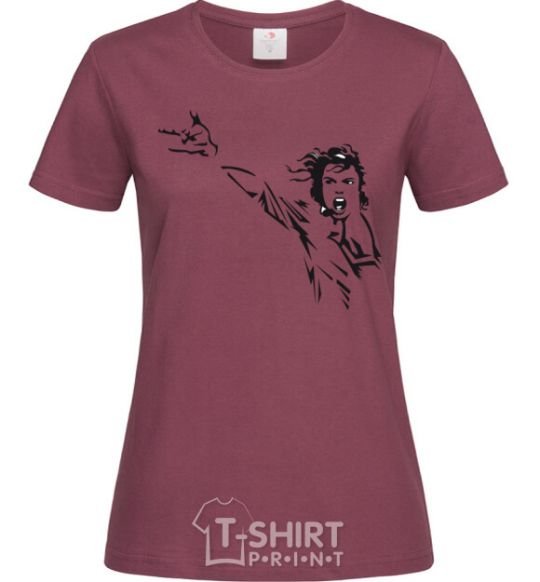 Women's T-shirt MICHAEL JACKSON SCREAM burgundy фото