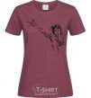 Women's T-shirt MICHAEL JACKSON SCREAM burgundy фото