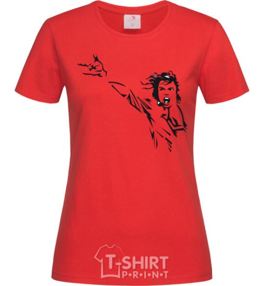 Women's T-shirt MICHAEL JACKSON SCREAM red фото