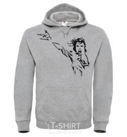 Men`s hoodie MICHAEL JACKSON SCREAM sport-grey фото