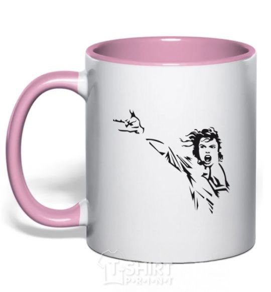 Чашка с цветной ручкой MICHAEL JACKSON SCREAM Нежно розовый фото