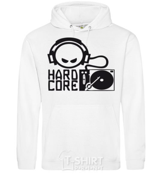 Men`s hoodie HARD CORE White фото