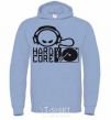 Men`s hoodie HARD CORE sky-blue фото