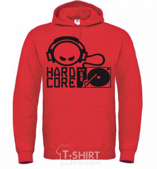 Men`s hoodie HARD CORE bright-red фото