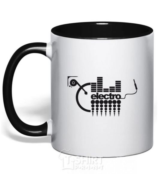 Mug with a colored handle ELECTRO black фото