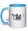 Mug with a colored handle ELECTRO sky-blue фото