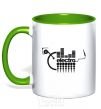 Mug with a colored handle ELECTRO kelly-green фото