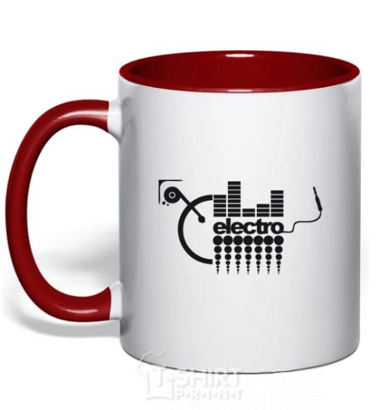 Mug with a colored handle ELECTRO red фото