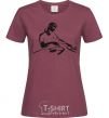 Women's T-shirt DJ at the console burgundy фото