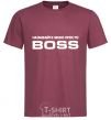 Men's T-Shirt Just call me boss burgundy фото