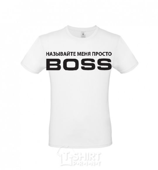 Men's T-Shirt Just call me boss White фото