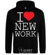 Men`s hoodie I LOVE NEW WORK black фото