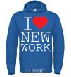 Men`s hoodie I LOVE NEW WORK royal фото