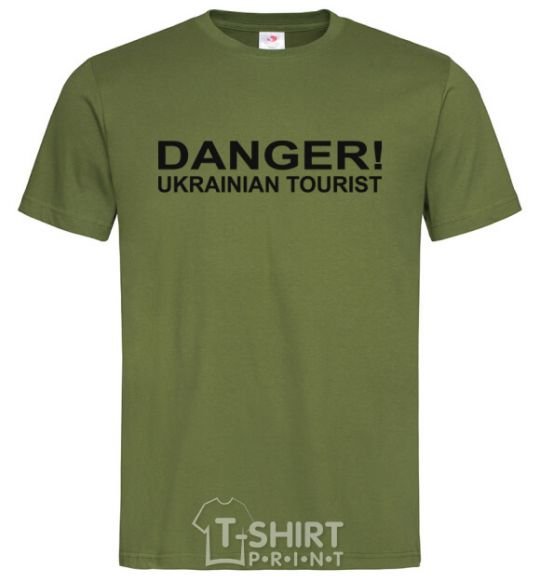 Men's T-Shirt DANGER! UKRAINIAN TOURIST millennial-khaki фото