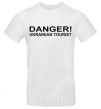 Men's T-Shirt DANGER! UKRAINIAN TOURIST White фото