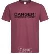 Men's T-Shirt DANGER! UKRAINIAN TOURIST burgundy фото