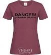 Women's T-shirt DANGER! UKRAINIAN TOURIST burgundy фото