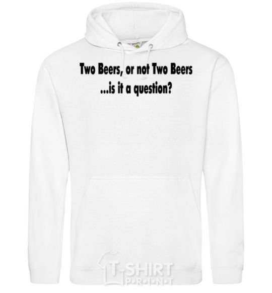 Men`s hoodie TWO BEERS White фото