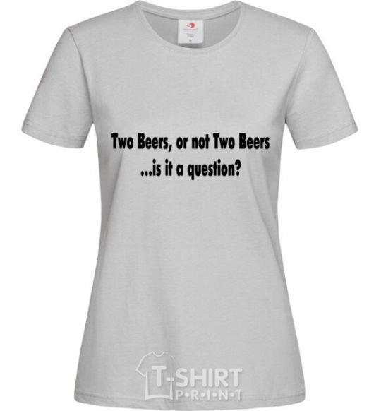 Women's T-shirt TWO BEERS grey фото