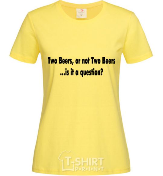 Women's T-shirt TWO BEERS cornsilk фото