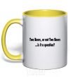 Mug with a colored handle TWO BEERS yellow фото