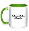 Mug with a colored handle TWO BEERS kelly-green фото